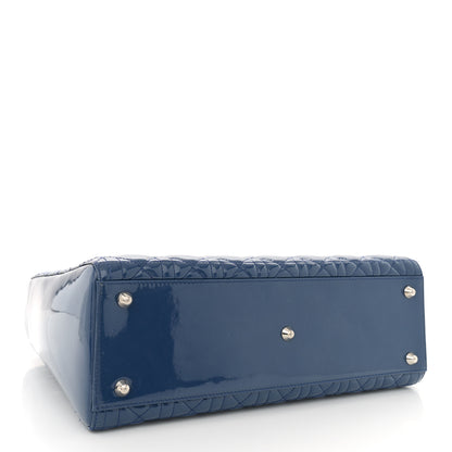 Christian Dior Patent Cannage Large Lady Dior Blue 4 of 11