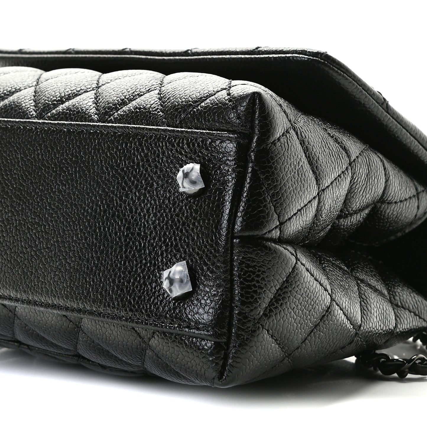 Caviar Quilted Mini Coco Handle Flap So Black