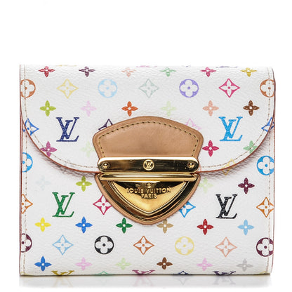 Louis Vuitton Monogram Multicolor Joey Wallet White Orange 1 of 7