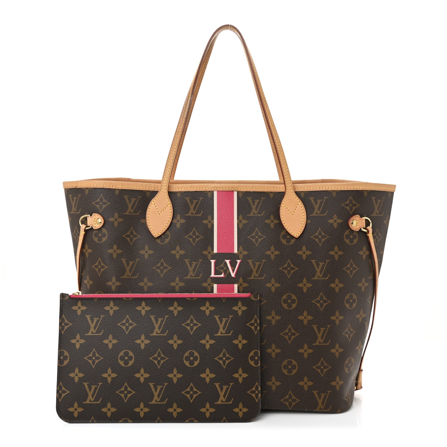 Louis Vuitton Monogram My LV Heritage Neverfull MM Fuchsia White 3 of 11