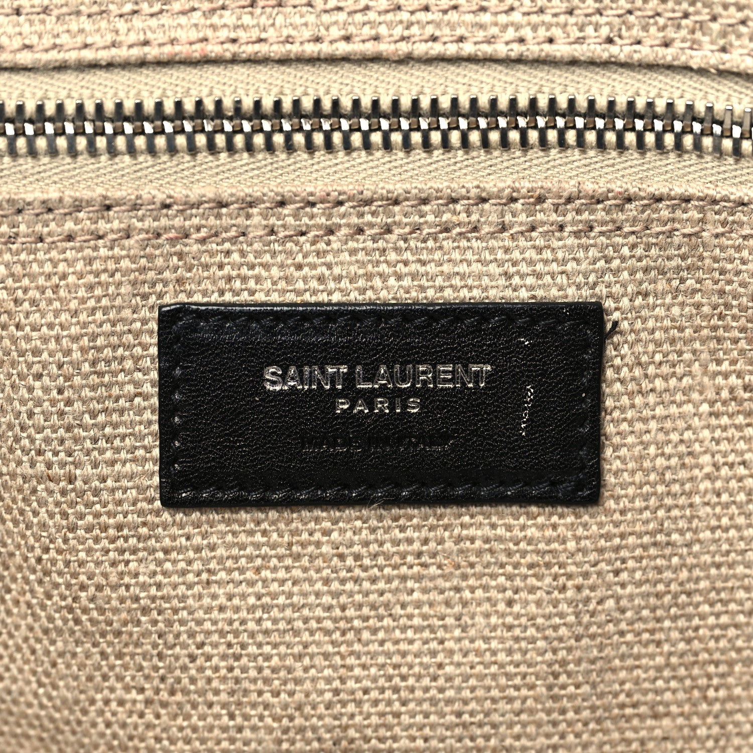 Saint Laurent Linen Calfskin Rive Gauche Tote Optic White 6 of 11