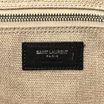 Saint Laurent Linen Calfskin Rive Gauche Tote Optic White 6 of 11