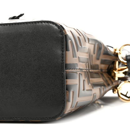 Fendi Vitello Liberty F is Fendi Bi-Color FF 1974 Embossed Mini Mon Tresor Bucket Bag Maya Black 11 of 12