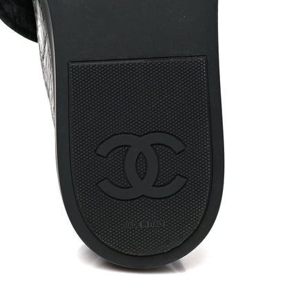 Chanel Crumpled Calfskin Womens CC Bow Sneakers 40 Black 7 of 10