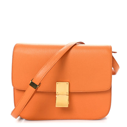 Celine Goatskin Medium Classic Box Flap Bag Orange 1 of 11