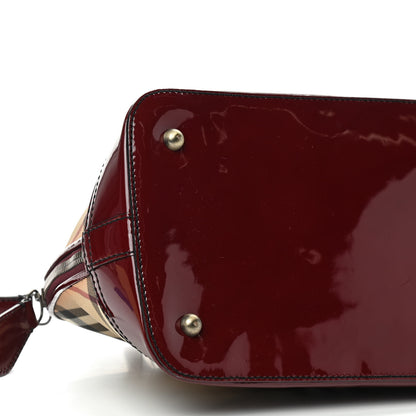 Burberry Patent House Check Shoulder Bag Red 5 of 7