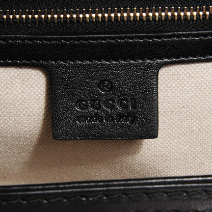 Gucci Calf Hair Jaguar Printed Medium New Bamboo Top Handle Bag Black 6 of 7