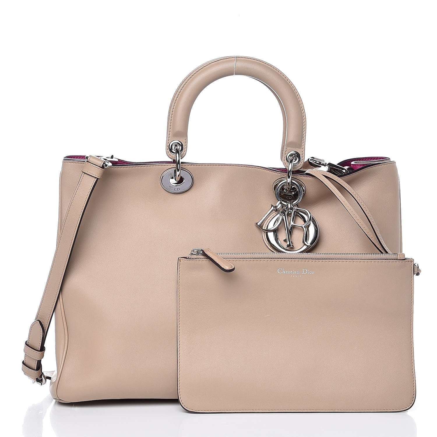 Christian Dior Smooth Calfskin Large Diorissimo Tote Beige 3 of 8