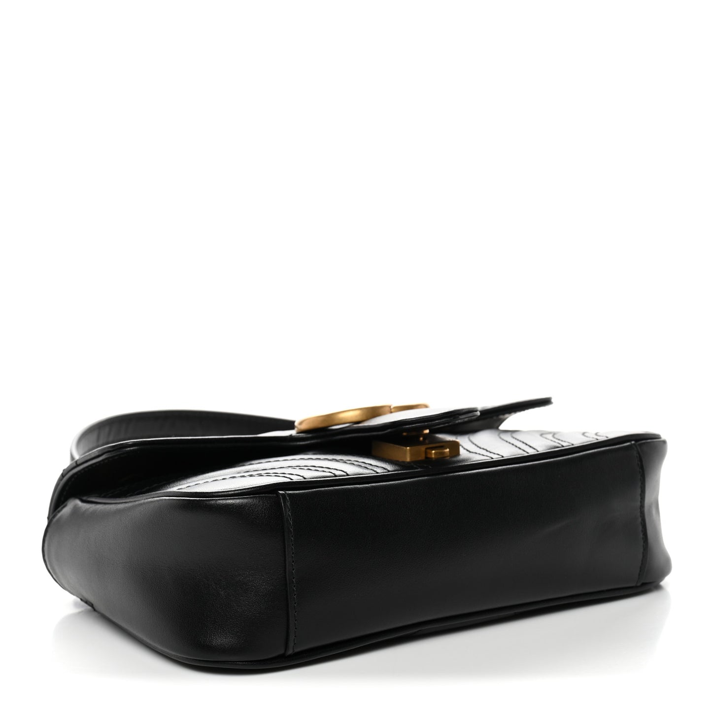 Calfskin Matelasse Mini GG Marmont Shoulder Bag Black