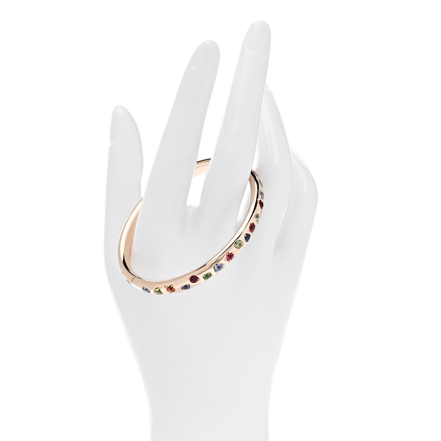 Pomellato 18K Rose Gold Multi Gemstone Iconica Bangle Bracelet 2 of 6