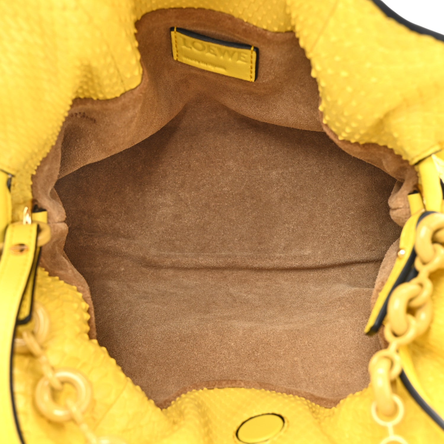 Loewe Snakeskin Mini Flamenco Knot Bag Yellow 5 of 12