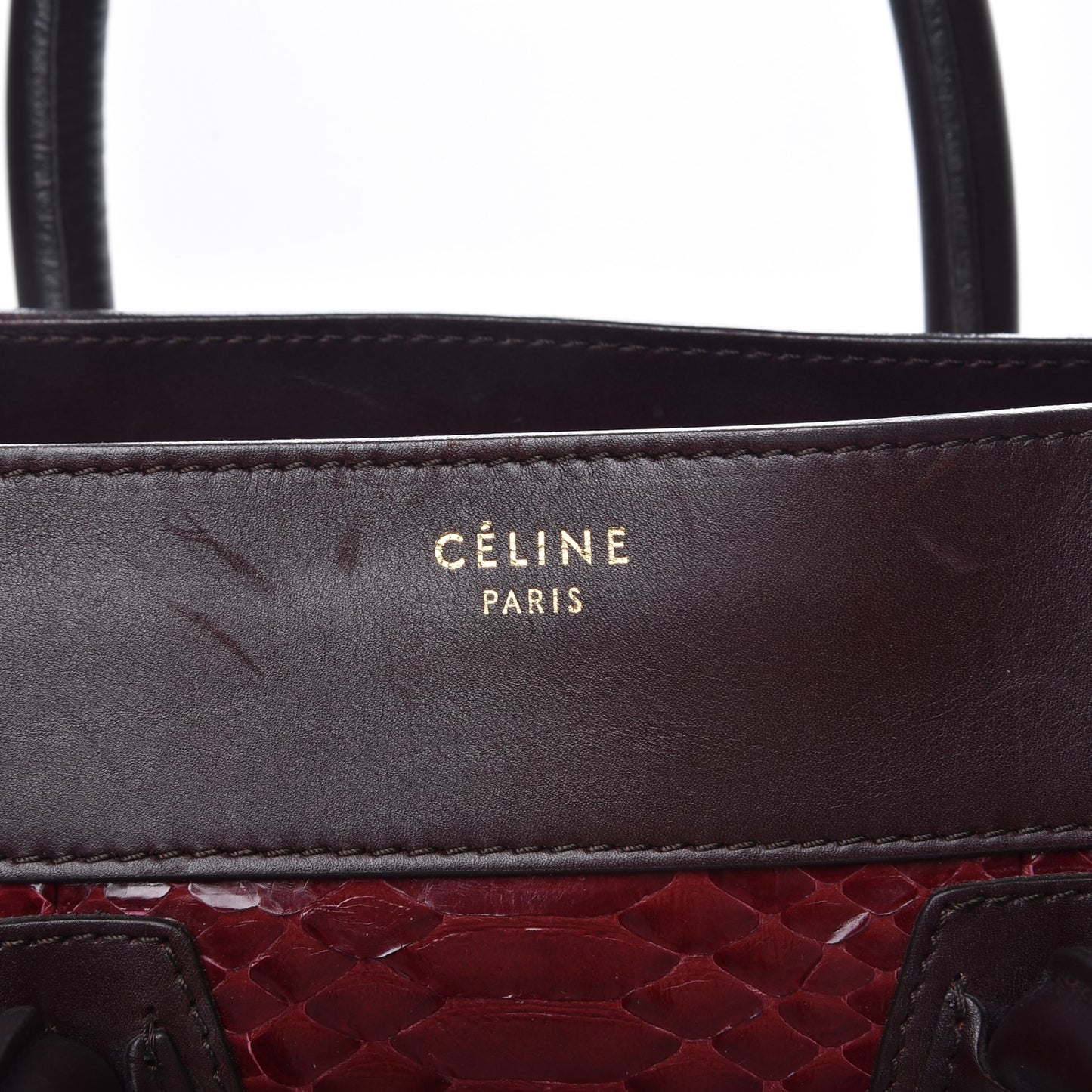 Python Smooth Calfskin Mini Luggage Burgundy