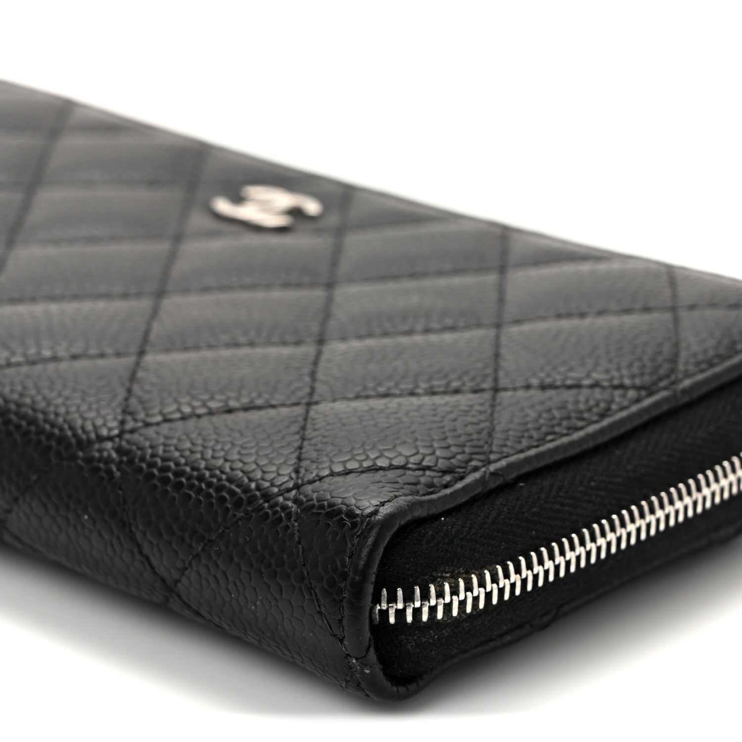 Chanel Caviar Quilted Large Gusset Zip Around Wallet Black 11 of 12