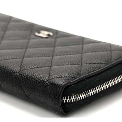 Chanel Caviar Quilted Large Gusset Zip Around Wallet Black 11 of 12