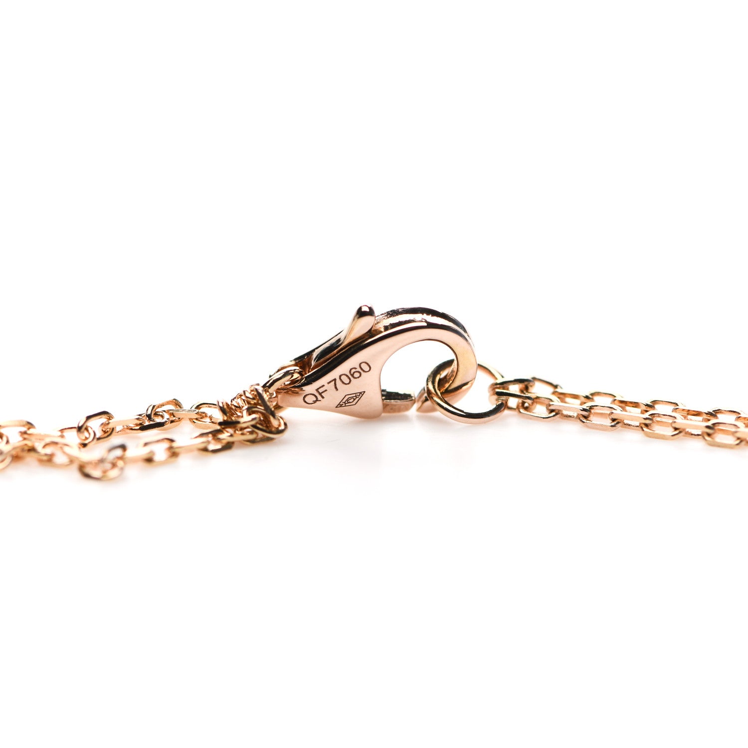 Cartier 18K Pink Gold 1 Diamond 1 Pink Sapphire LOVE Necklace 5 of 6