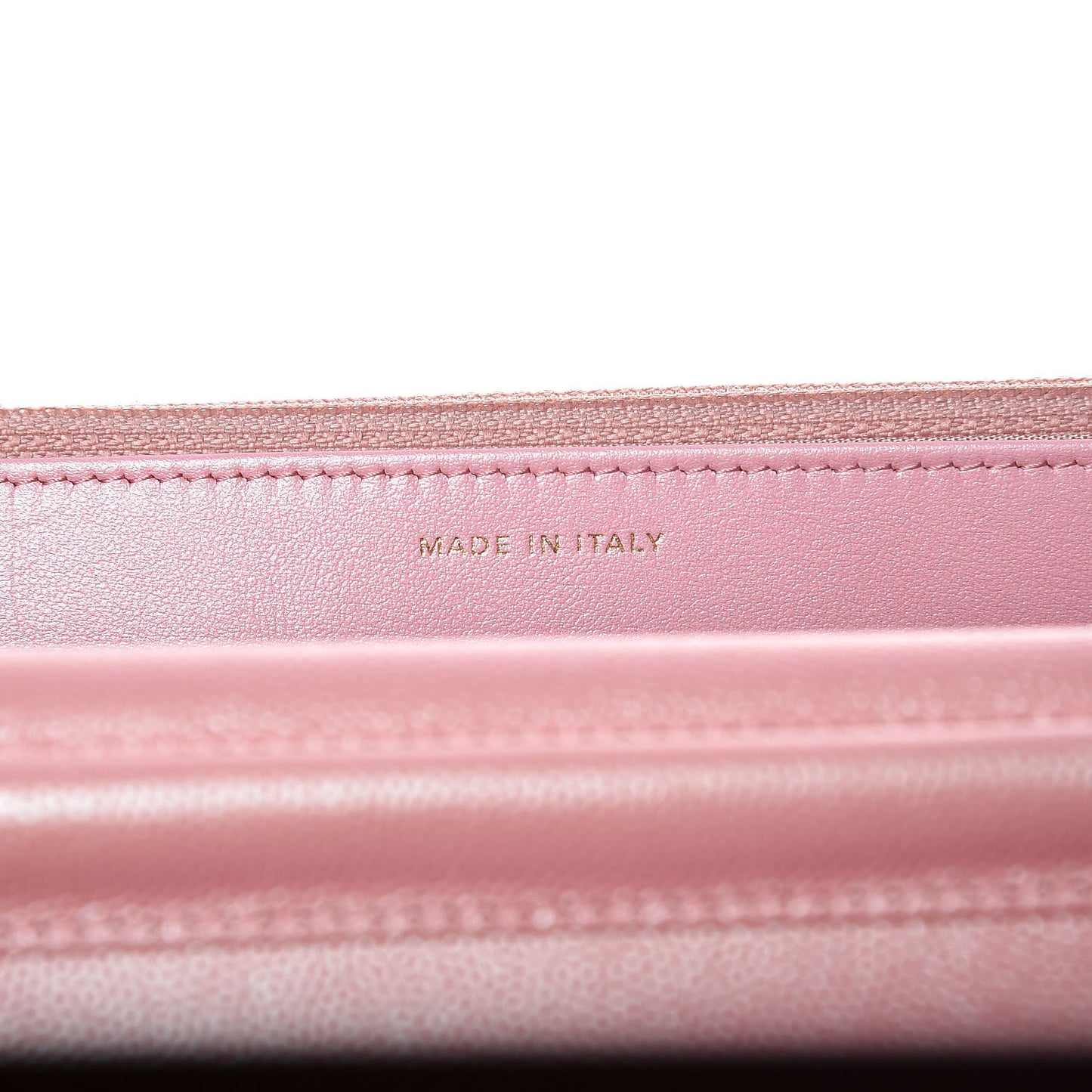 Iridescent Caviar Quilted Wallet on Chain WOC Rose Pink