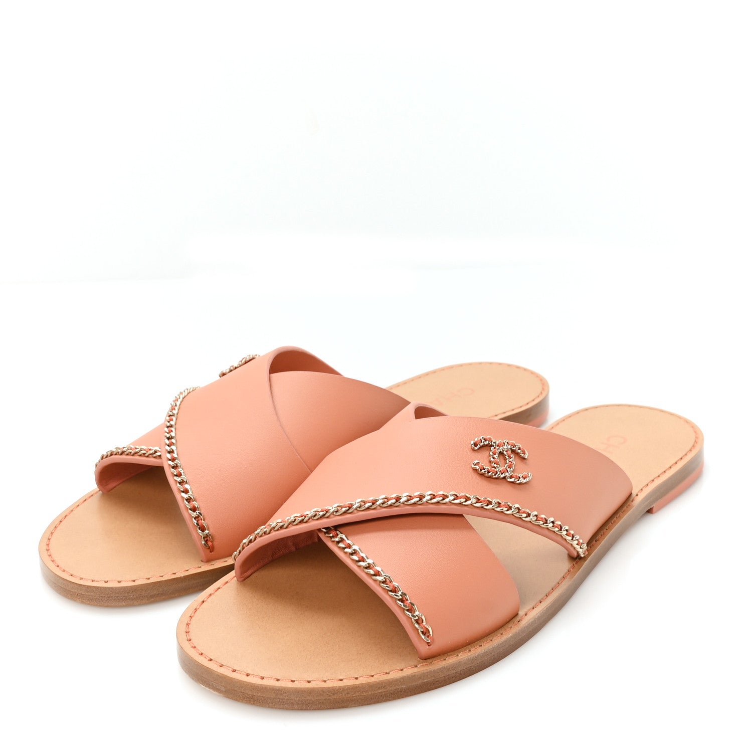 Chanel Calfskin Cruise CC Chain Mules 41 Pink 4 of 9