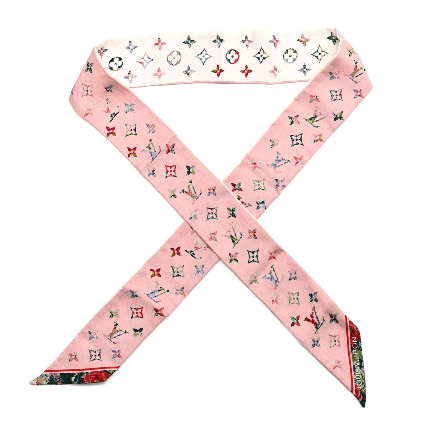 Silk Monogram LV Garden Bandeau Pink