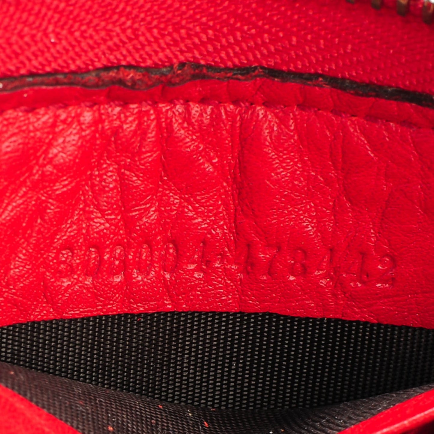 Pebbled Calfskin Soho Zip Around Wallet Red