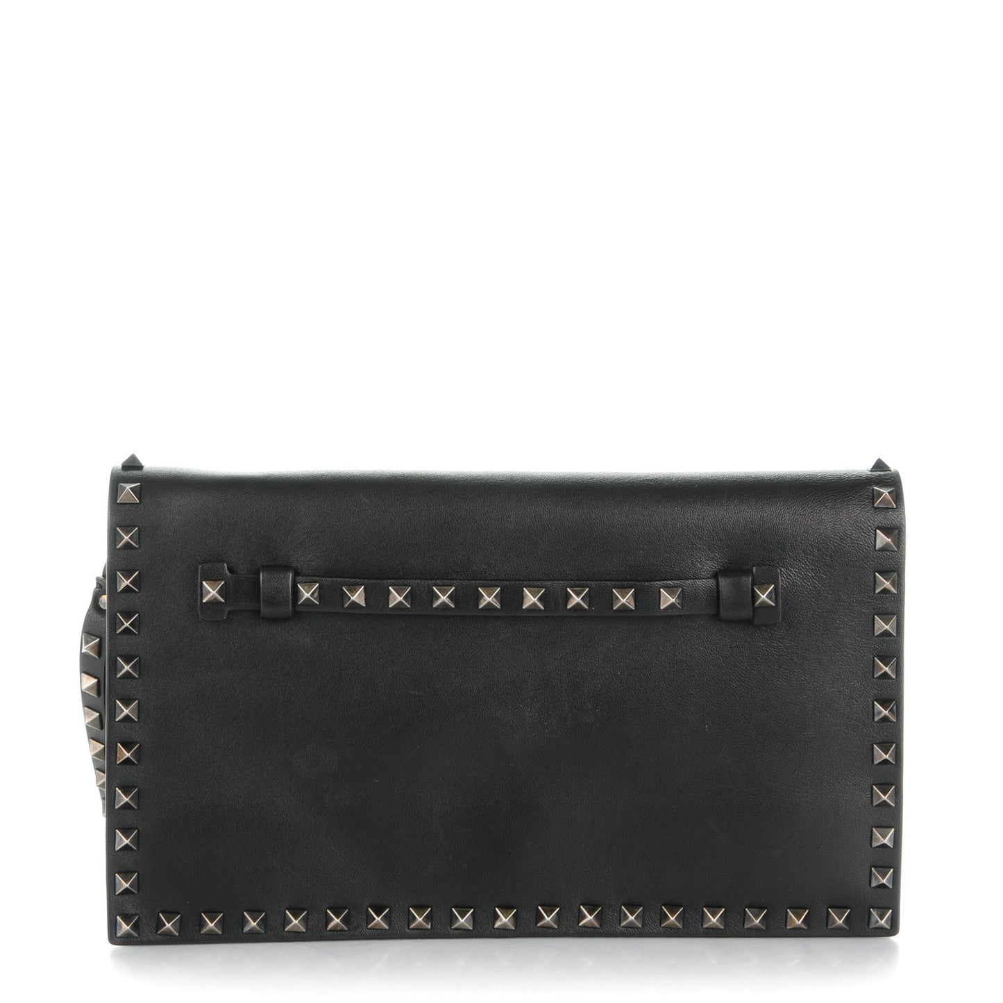 Nappa Rockstud Wristlet Clutch Black