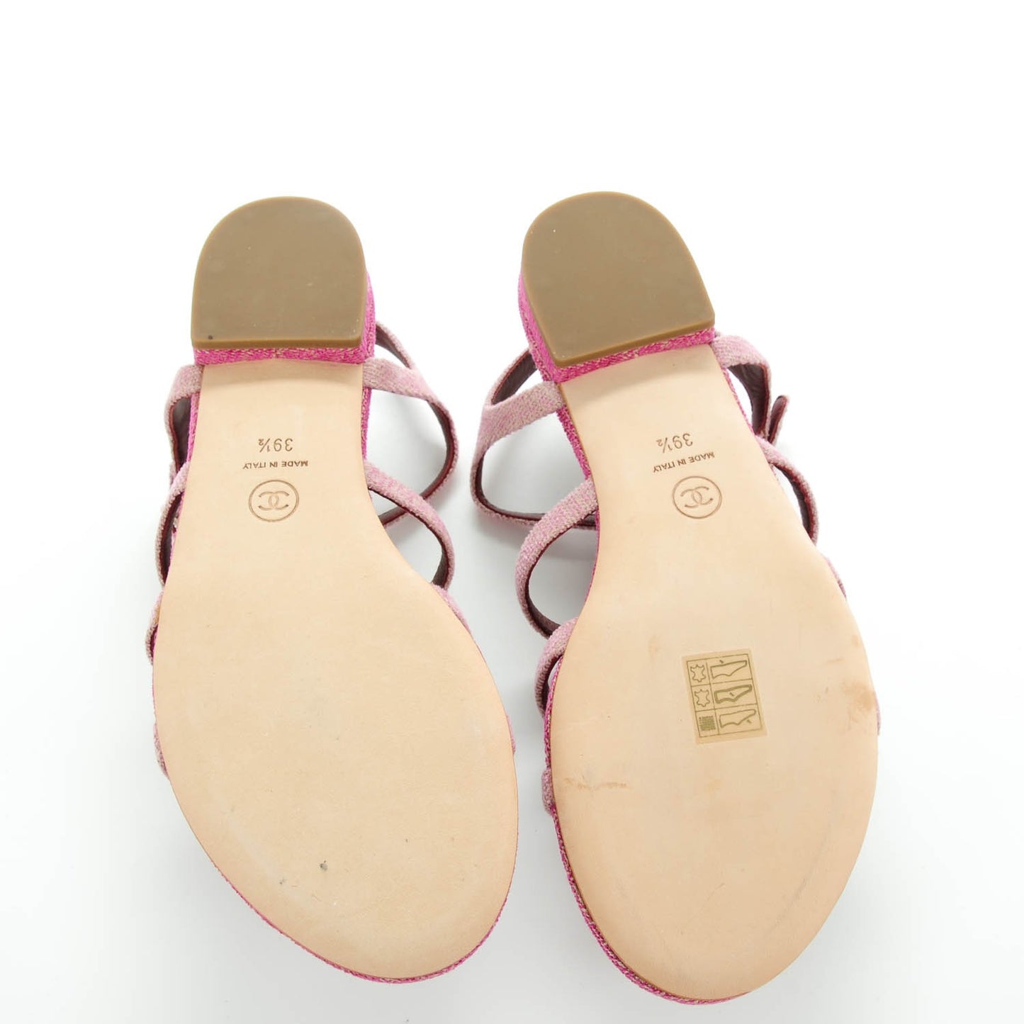 Tweed Poured Glass Sandals 39.5 Pink
