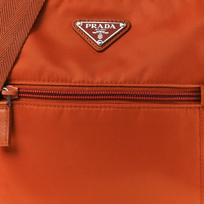 Prada Tessuto Nylon Saffiano Flat Messenger Bag Papaya 8 of 11