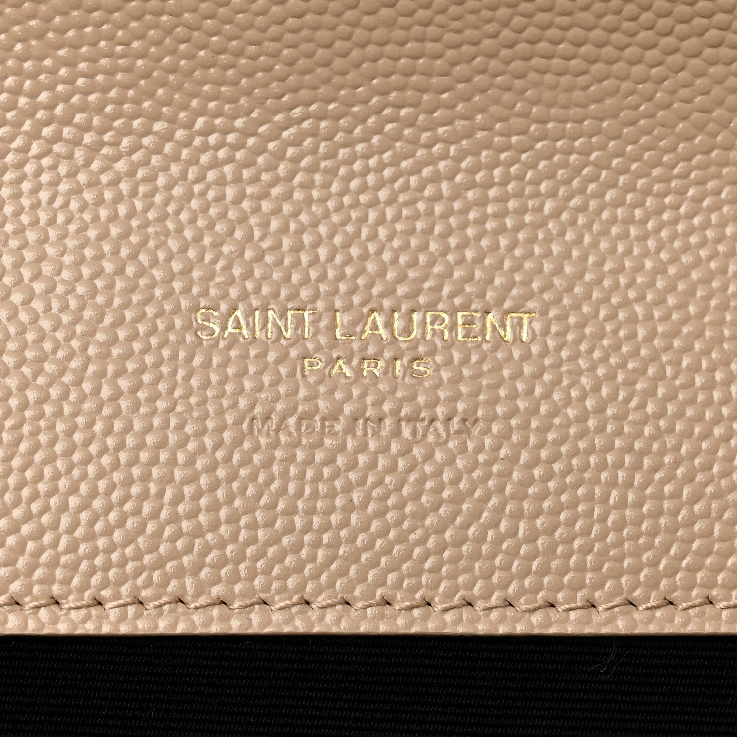 Saint Laurent Grain De Poudre Matelasse Chevron Monogram Envelope Clutch Dark Beige 6 of 7