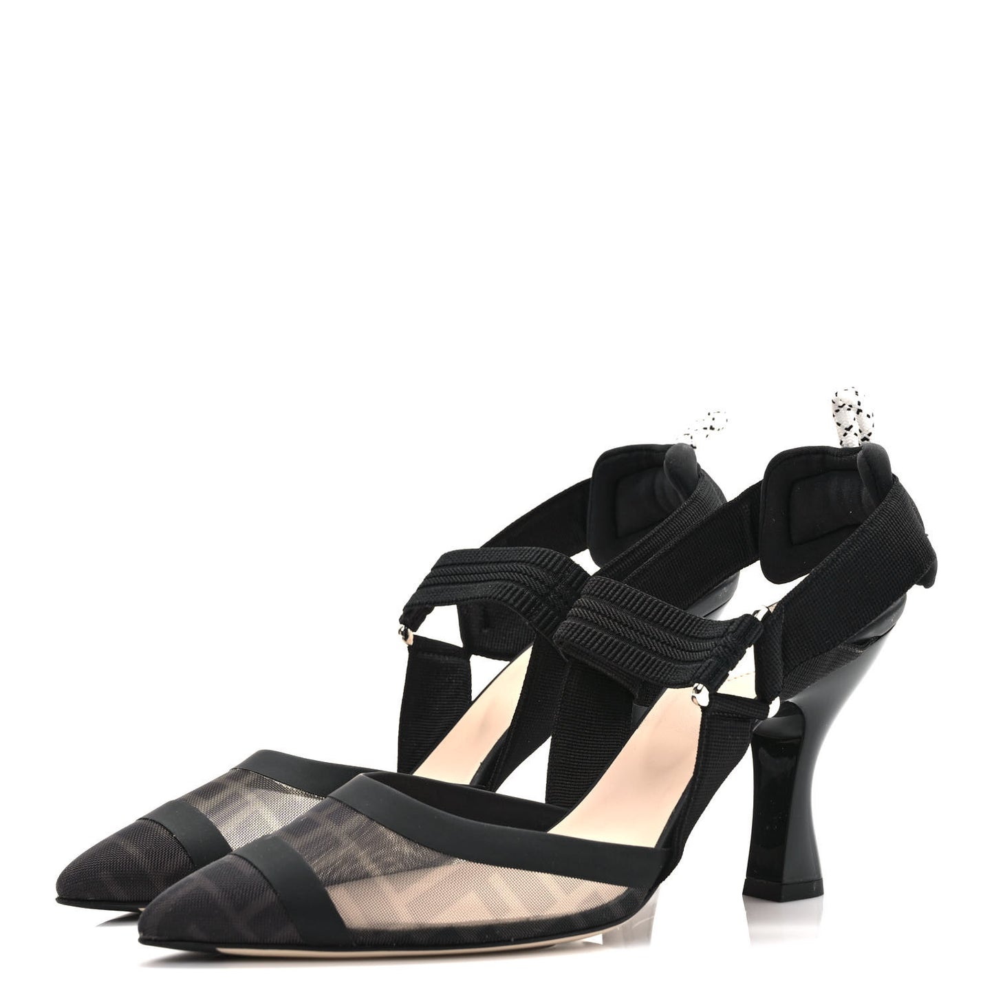 Technical Mesh FF Colibri 85mm Slingback Pumps 39 Black
