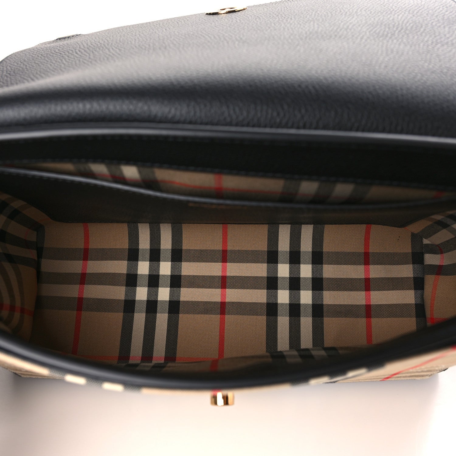 Burberry Grainy Calfskin Vintage Check Note Crossbody Bag Black 5 of 8
