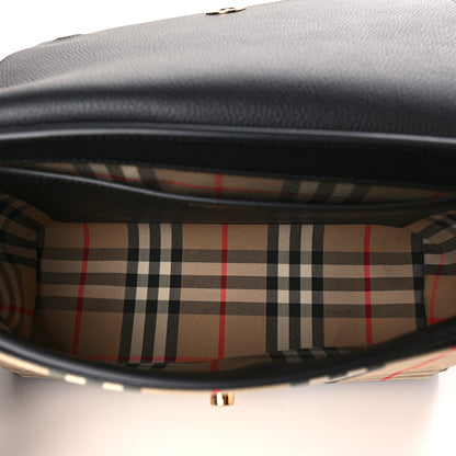 Burberry Grainy Calfskin Vintage Check Note Crossbody Bag Black 5 of 8