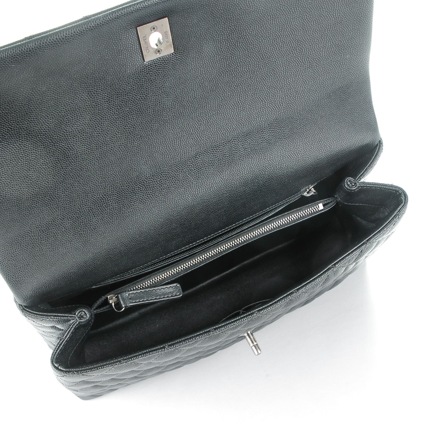 Chanel Caviar Lizard Quilted Medium Coco Handle Flap Black 5 of 8