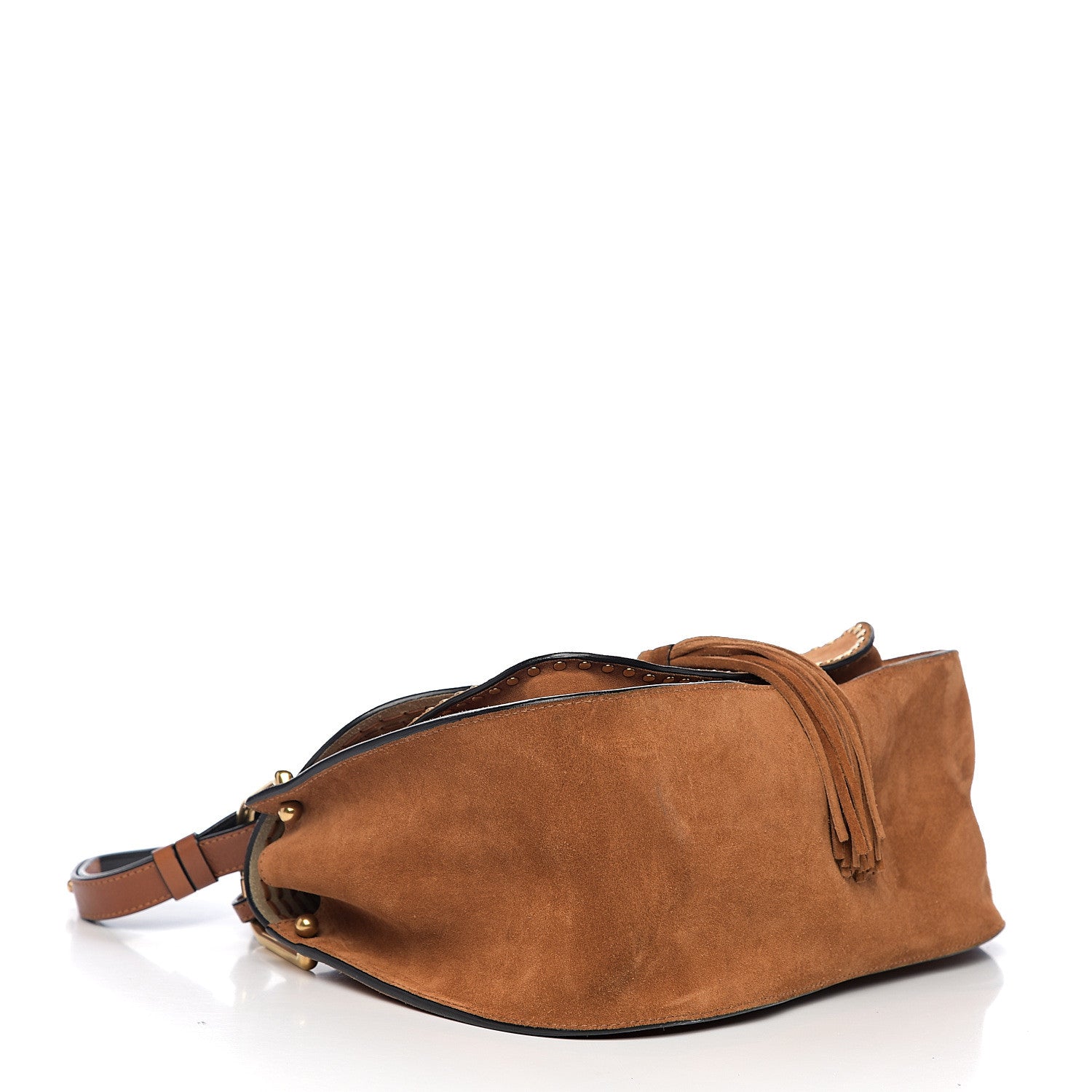 Chloe Suede Braided Medium Hudson Double Carry Shoulder Bag Caramel 3 of 8