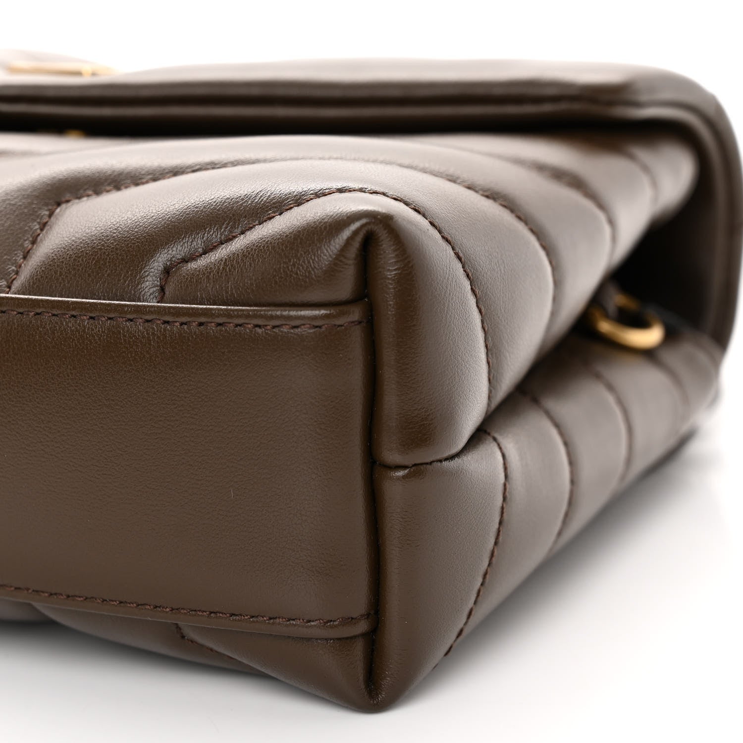 Saint Laurent Calfskin Y Quilted Monogram Toy Loulou Crossbody Bag Soil Brown 8 of 10