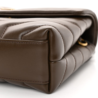 Saint Laurent Calfskin Y Quilted Monogram Toy Loulou Crossbody Bag Soil Brown 8 of 10