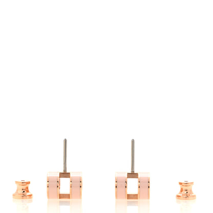 Hermes Rose Gold Lacquered Pop H Earrings Rose Dragee 3 of 6