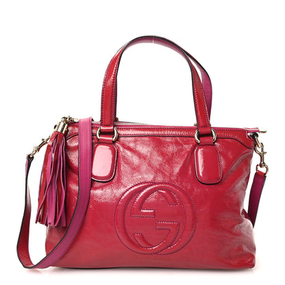 Gucci Vernice Naplack Small Soho Top Handle Satchel Uniform Red 1 of 11