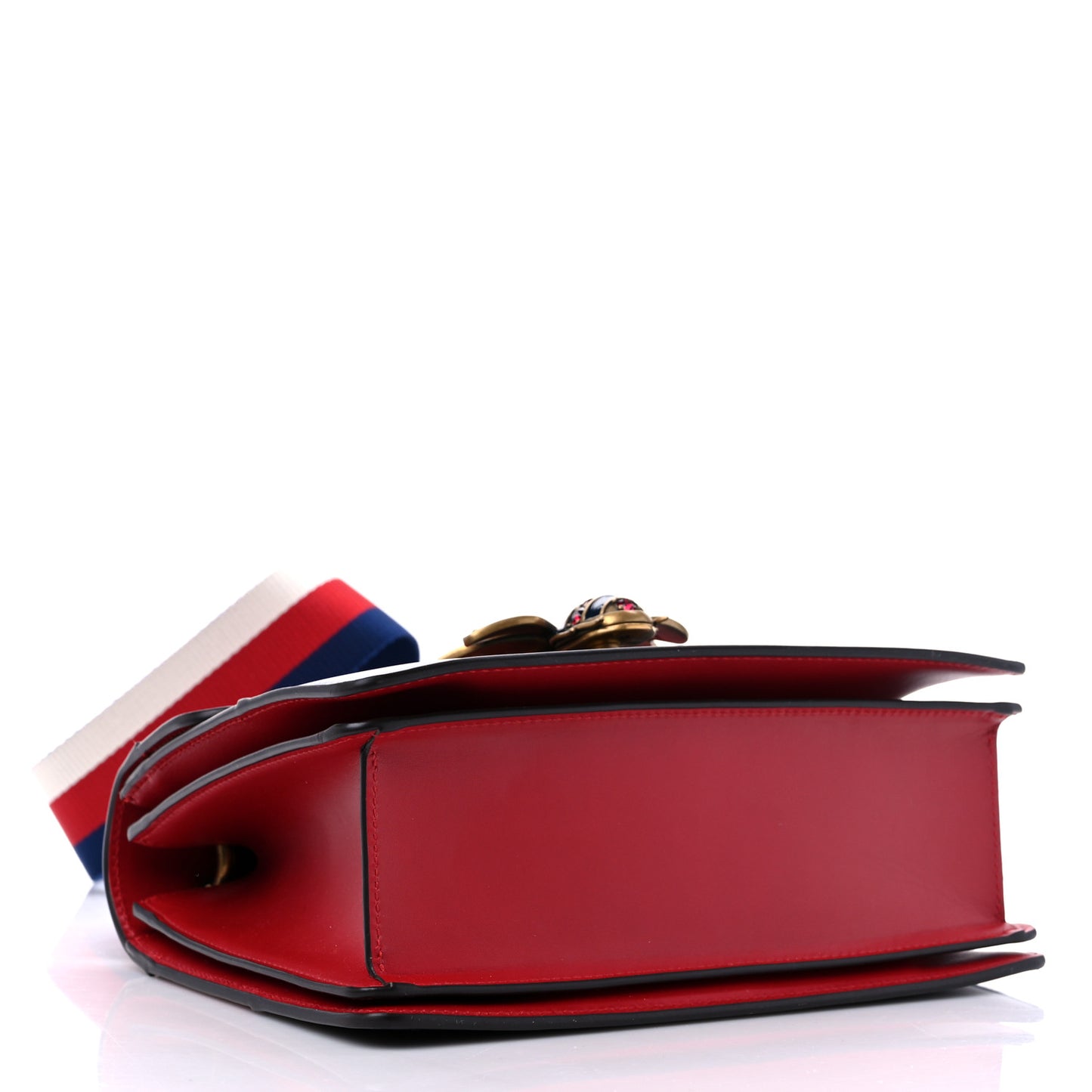 Calfskin Sylvie Web Small Queen Margaret Top Handle Bag Blue Agata Hibiscus Red Mystic White Sugar Pink