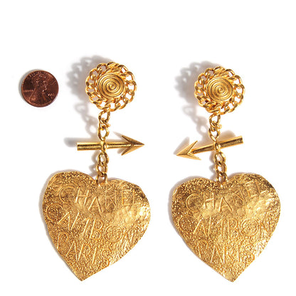Chanel Cambon Heart Clip On Earrings Gold 2 of 4