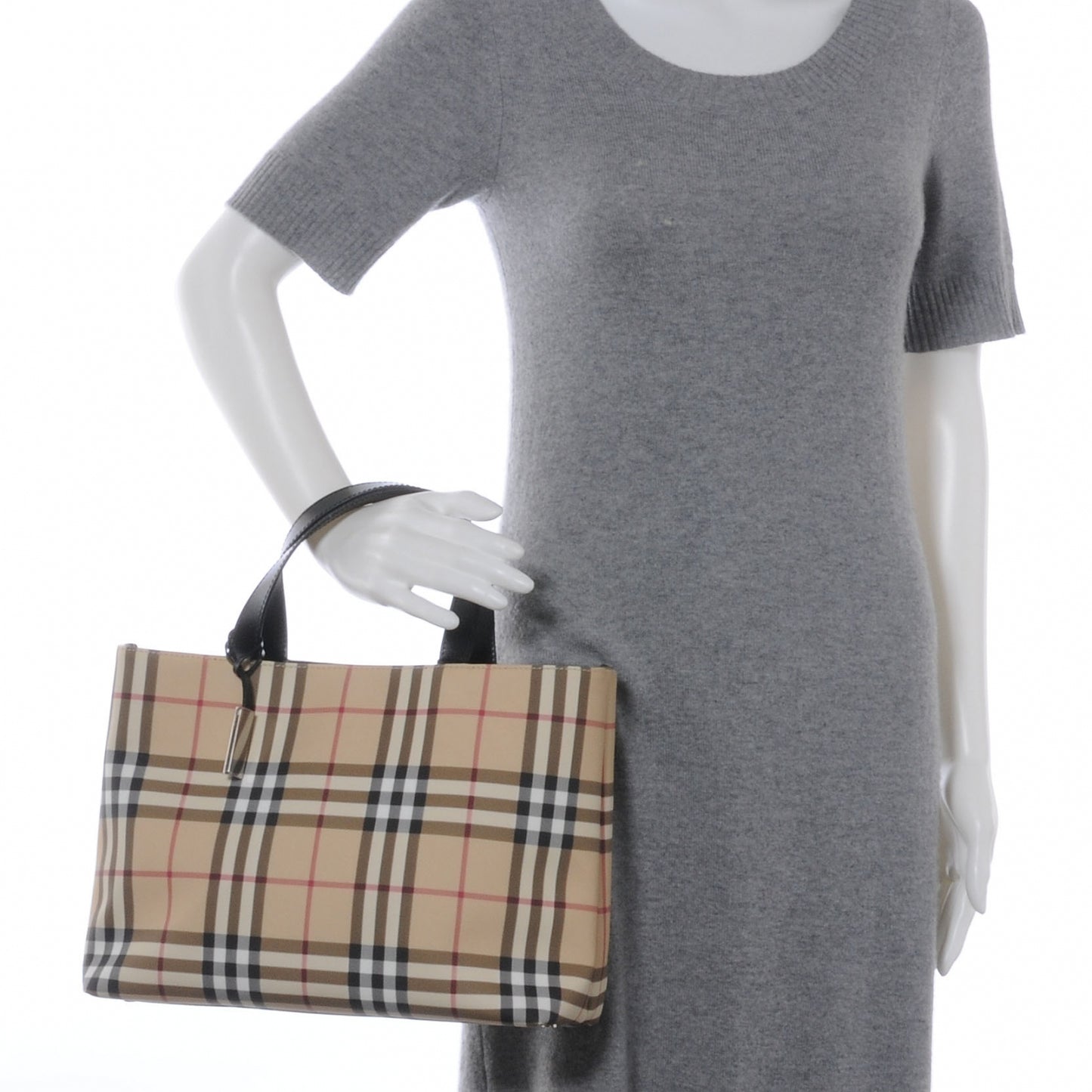 House Check Medium Tote Black