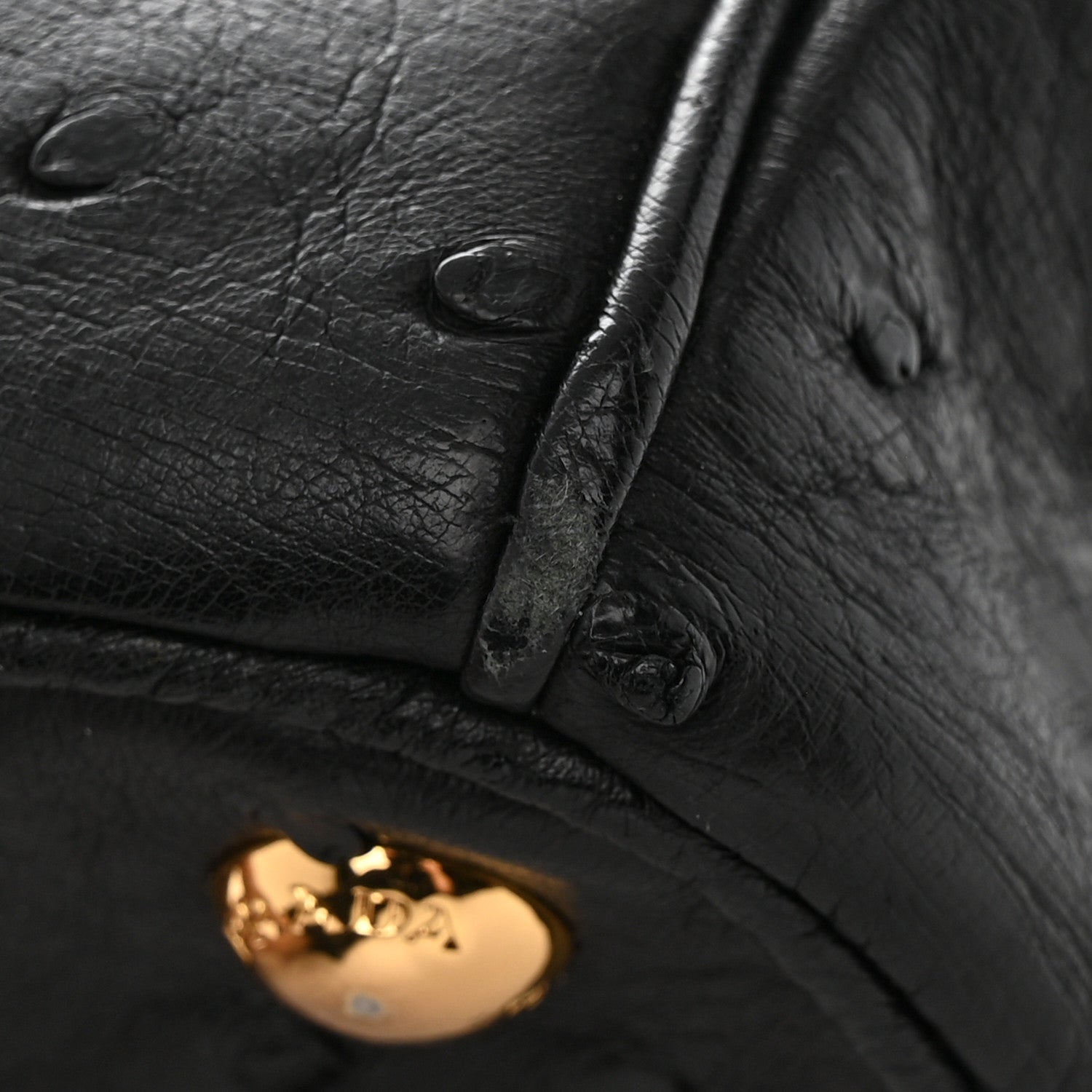 Prada Ostrich Double Zip Tote Black 16 of 27