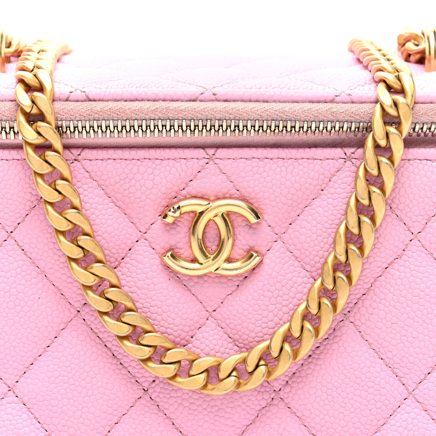 Chanel Caviar Quilted Sweetheart Vanity Case Pink 9 of 11