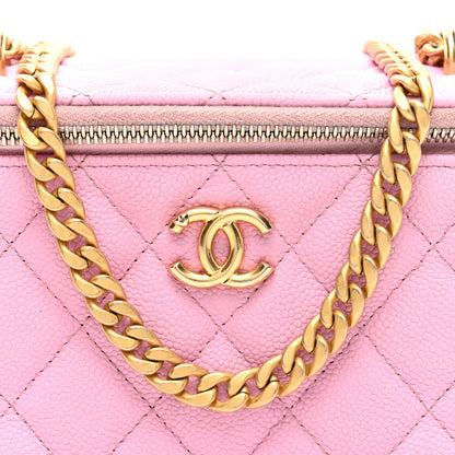 Chanel Caviar Quilted Sweetheart Vanity Case Pink 9 of 11