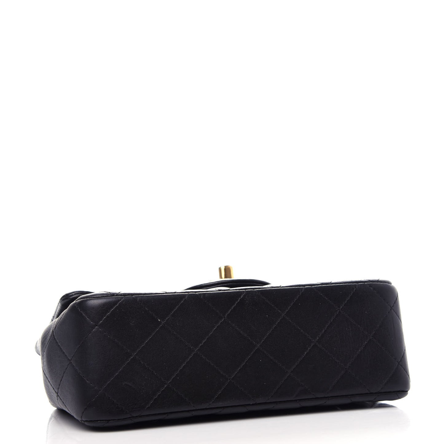 Lambskin Quilted Mini Rectangular Flap Black