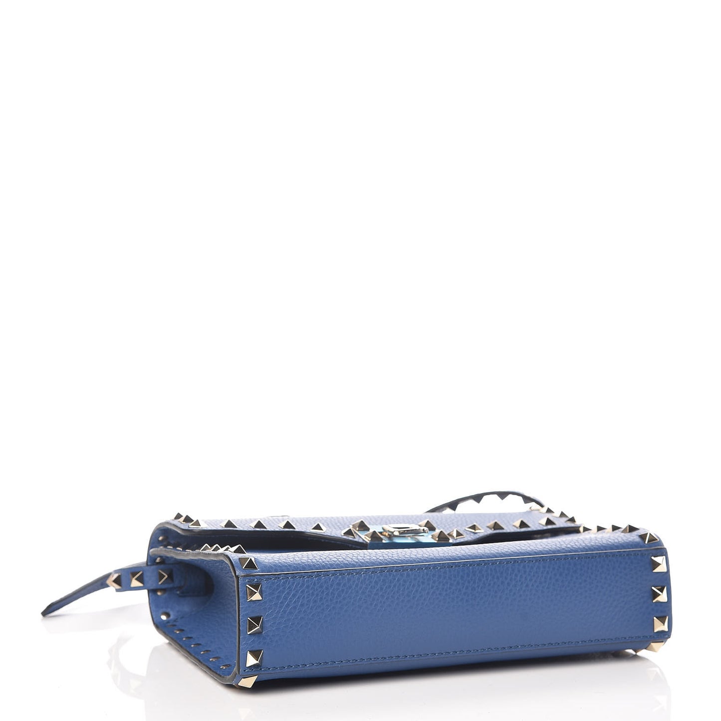 Pebbled Calfskin Medium Rockstud Flip Lock Crossbody Bag Baltique