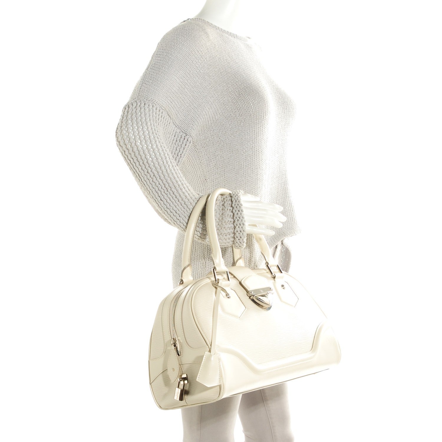 Louis Vuitton Epi Bowling Montaigne GM Ivory 2 of 7