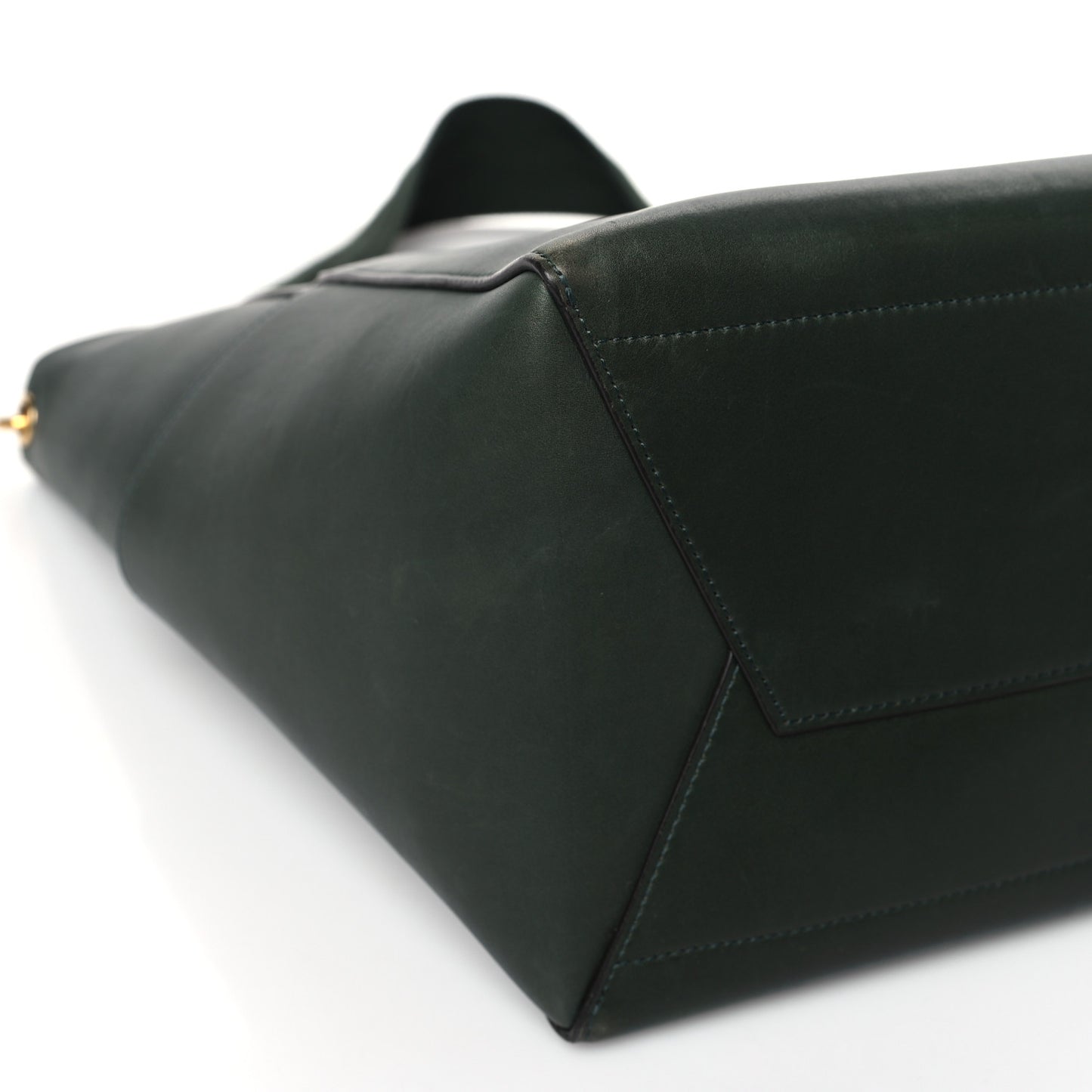 Smooth Calfskin Sangle Bucket Bag Dark Forest