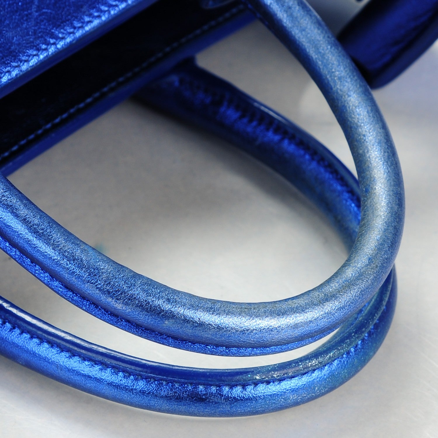 Saint Laurent Metallic Calfskin Nano Sac De Jour Royal Blue 7 of 9