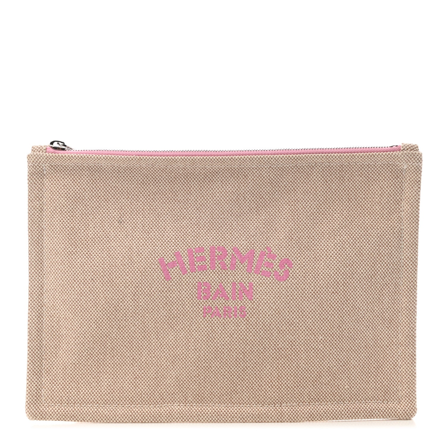 Hermes Toile Small Bain New Yachting Case Bubble Gum 1 of 6