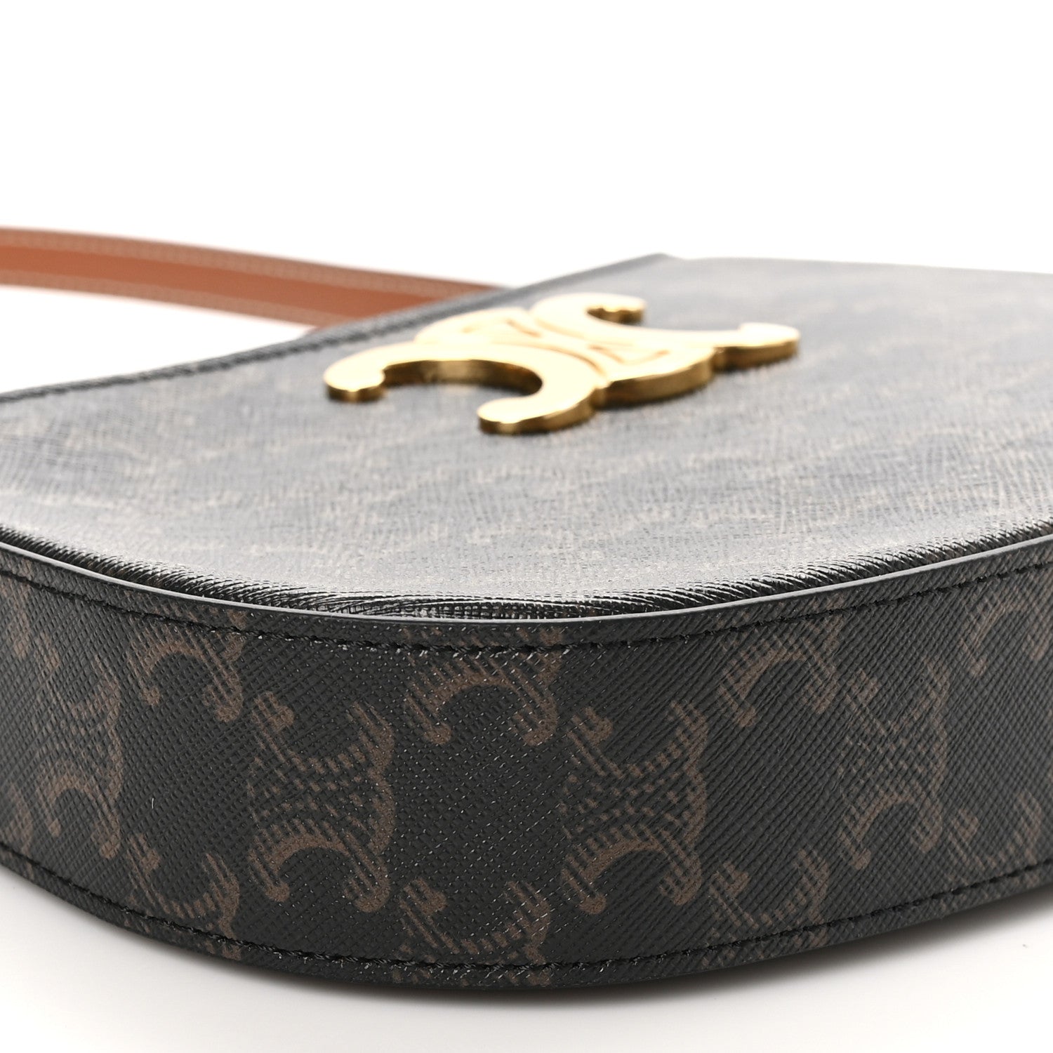Celine Triomphe Canvas Calfskin Medium Tilly Triomphe Shoulder Bag Tan 8 of 9