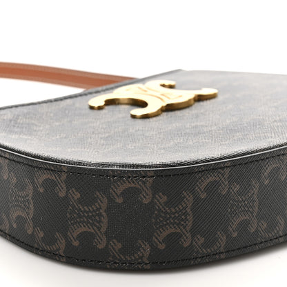Celine Triomphe Canvas Calfskin Medium Tilly Triomphe Shoulder Bag Tan 8 of 9